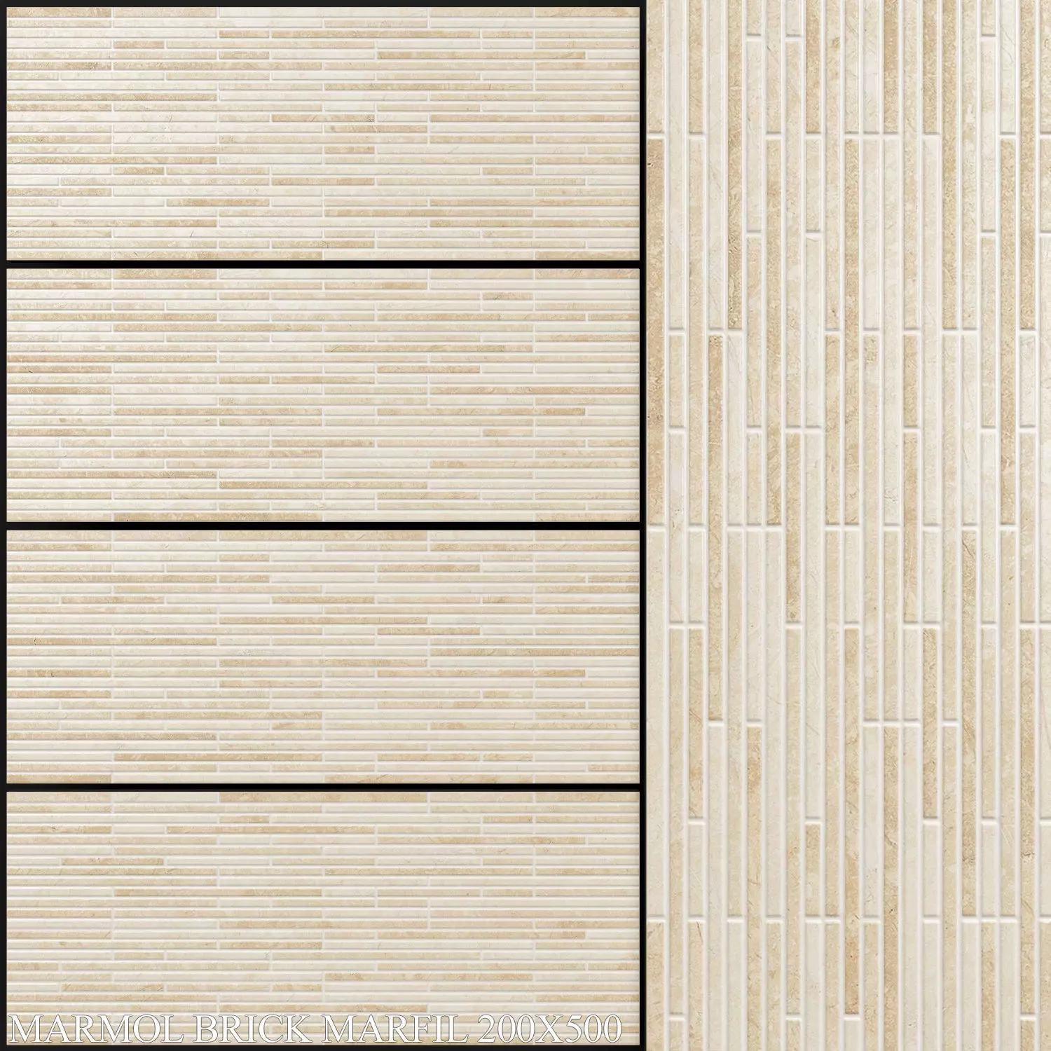 Keros Marmol Brick Marfil 200x500 3D model_0