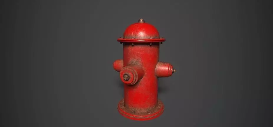 Fire Hydrant PBR Low-poly 3D model_0