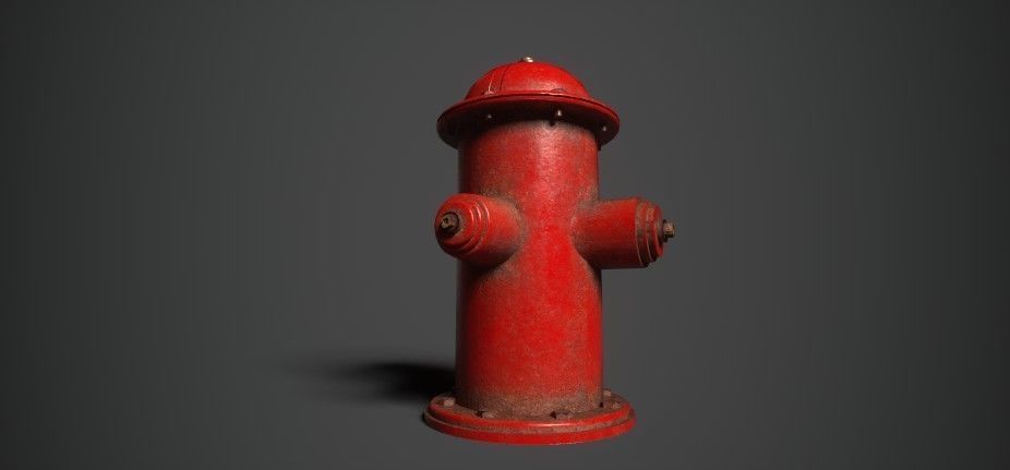 Fire Hydrant PBR Low-poly 3D model_2