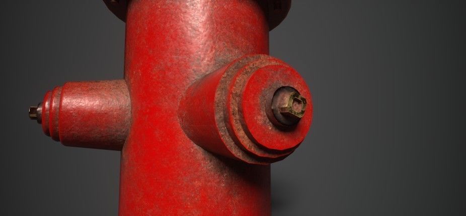 Fire Hydrant PBR Low-poly 3D model_6