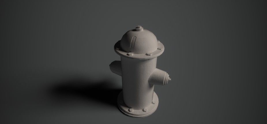 Fire Hydrant PBR Low-poly 3D model_11
