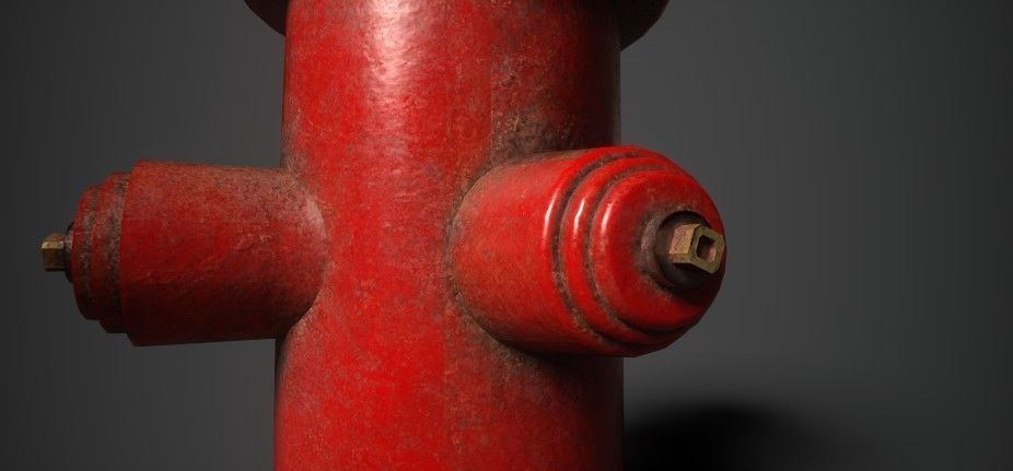 Fire Hydrant PBR Low-poly 3D model_5