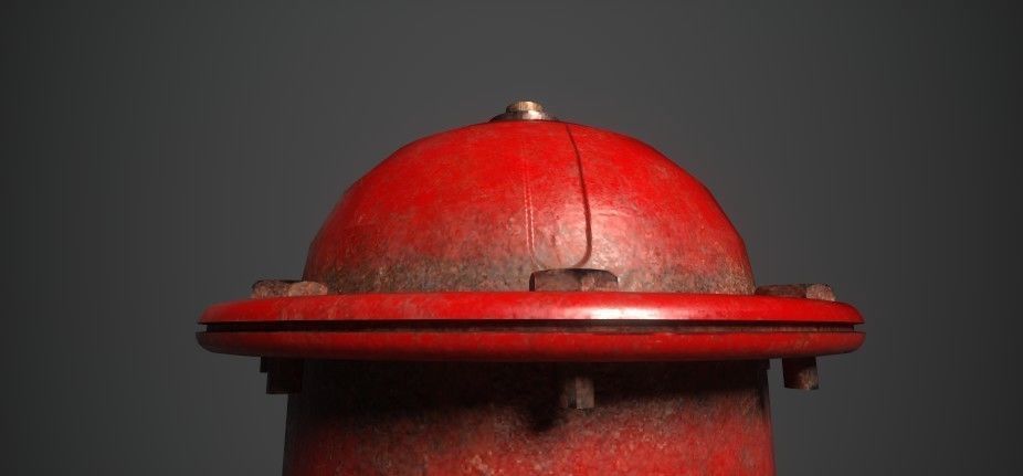 Fire Hydrant PBR Low-poly 3D model_4