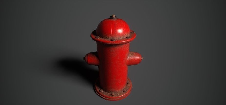 Fire Hydrant PBR Low-poly 3D model_8