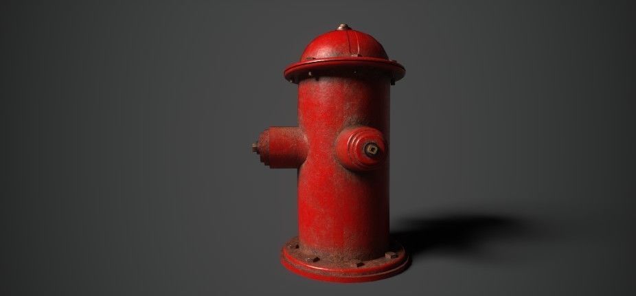 Fire Hydrant PBR Low-poly 3D model_1