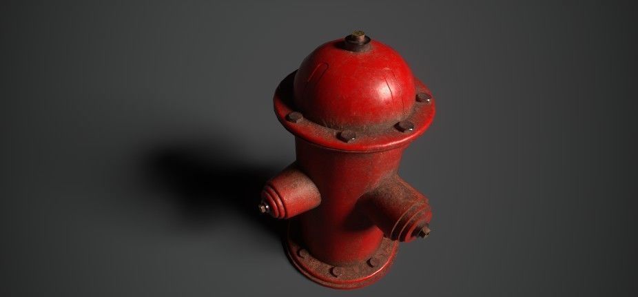 Fire Hydrant PBR Low-poly 3D model_3