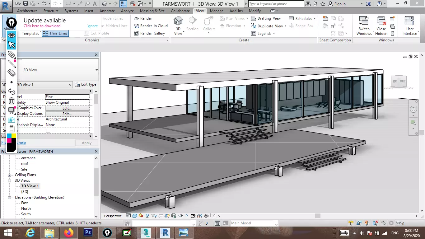 farnsworth house mies van der rohe 3D model_0