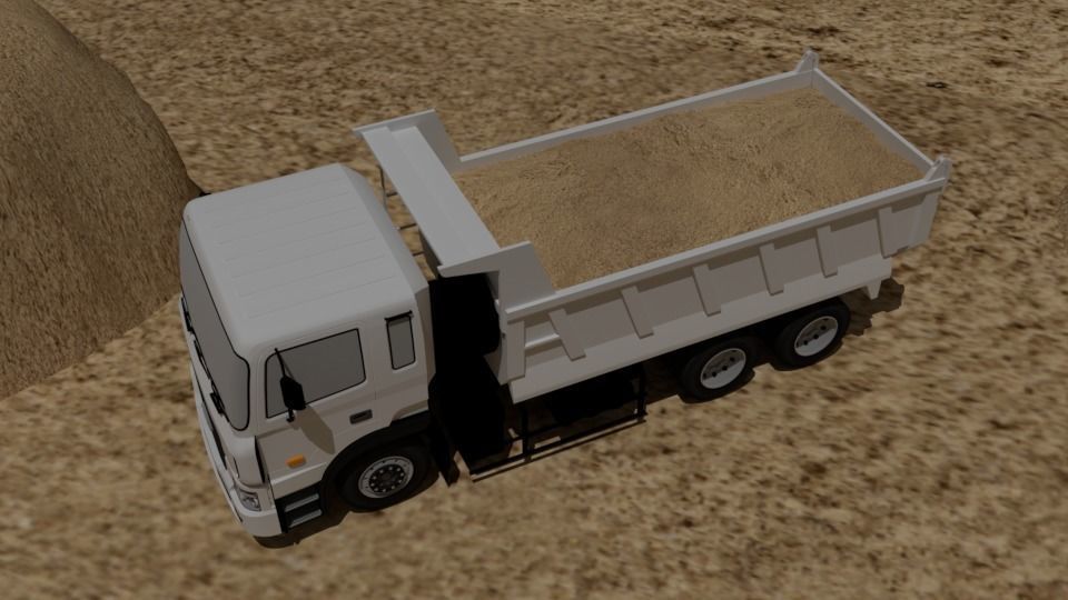 Dump Trunk for Trucks Low-poly 3D model_2
