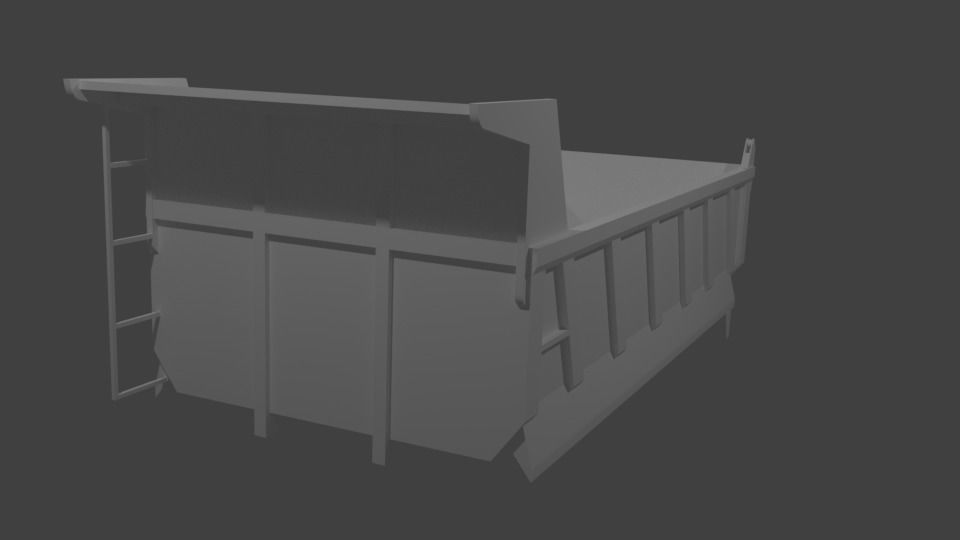 Dump Trunk for Trucks Low-poly 3D model_3
