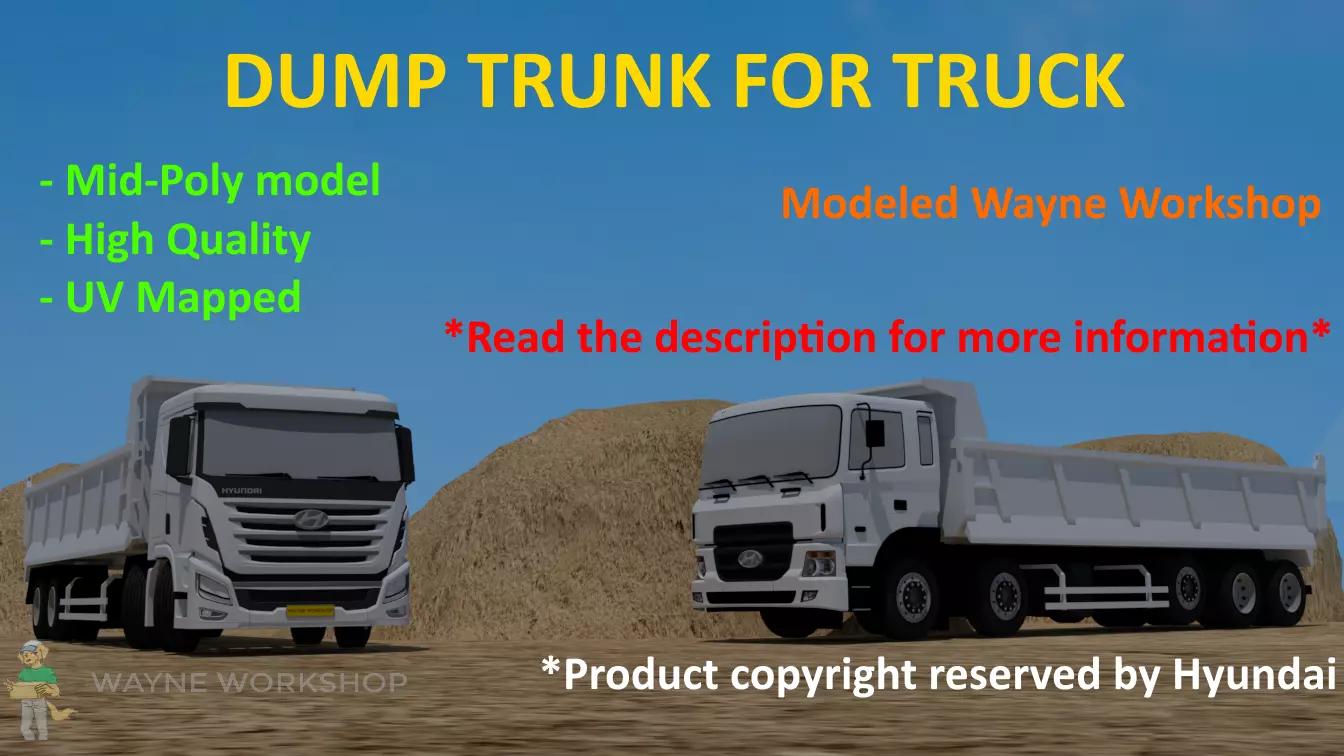Dump Trunk for Trucks Low-poly 3D model_0