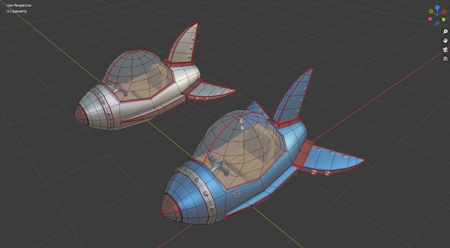 Spaceship Cartoon Low-poly 3D model_6