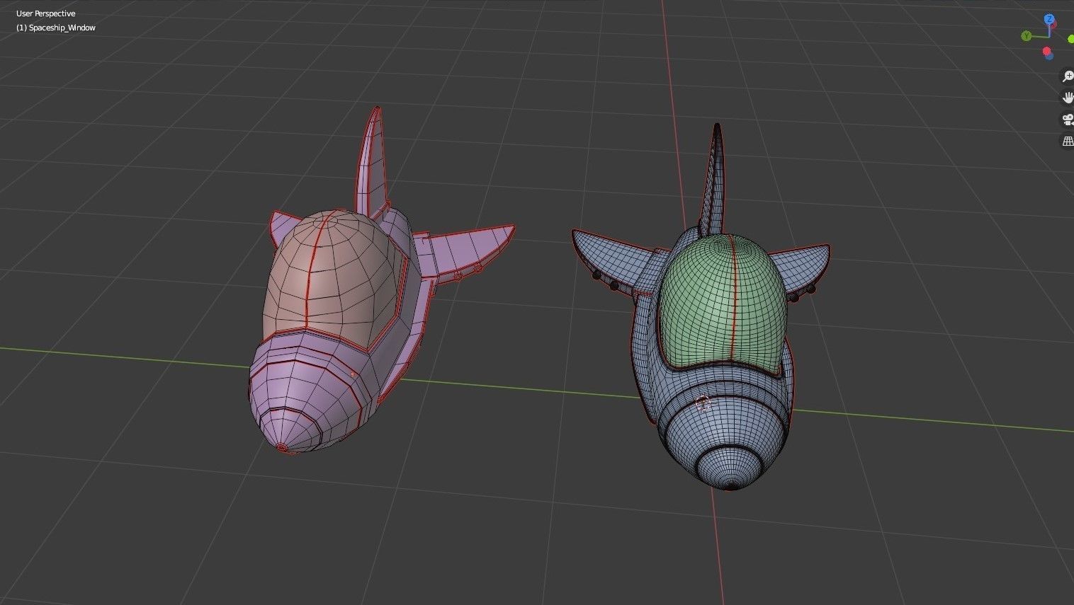 Spaceship Cartoon Low-poly 3D model_8