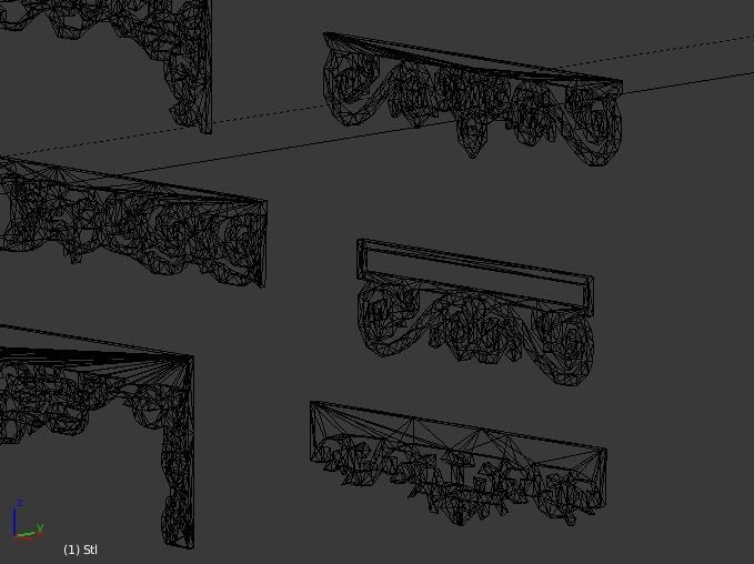 Collection of Curtain  accessories  3D model 01 3D model_5