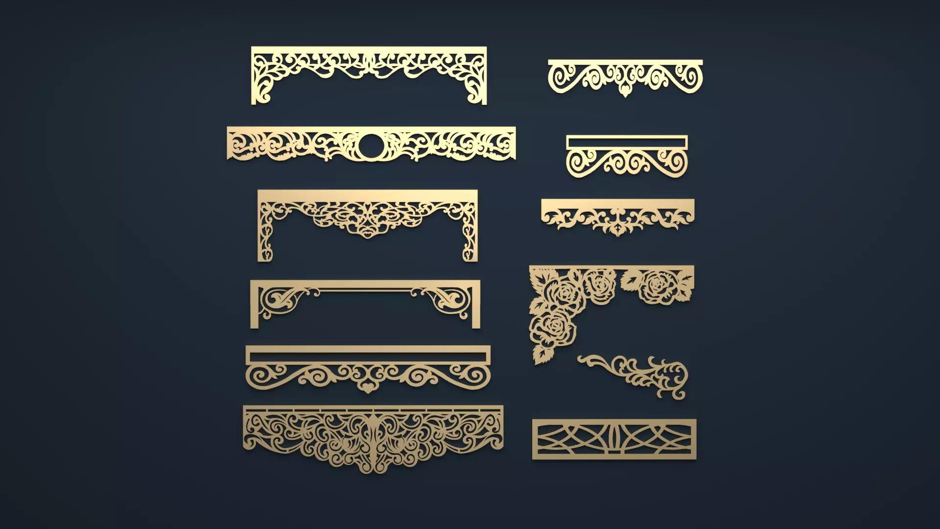 Collection of Curtain  accessories  3D model 01 3D model_0