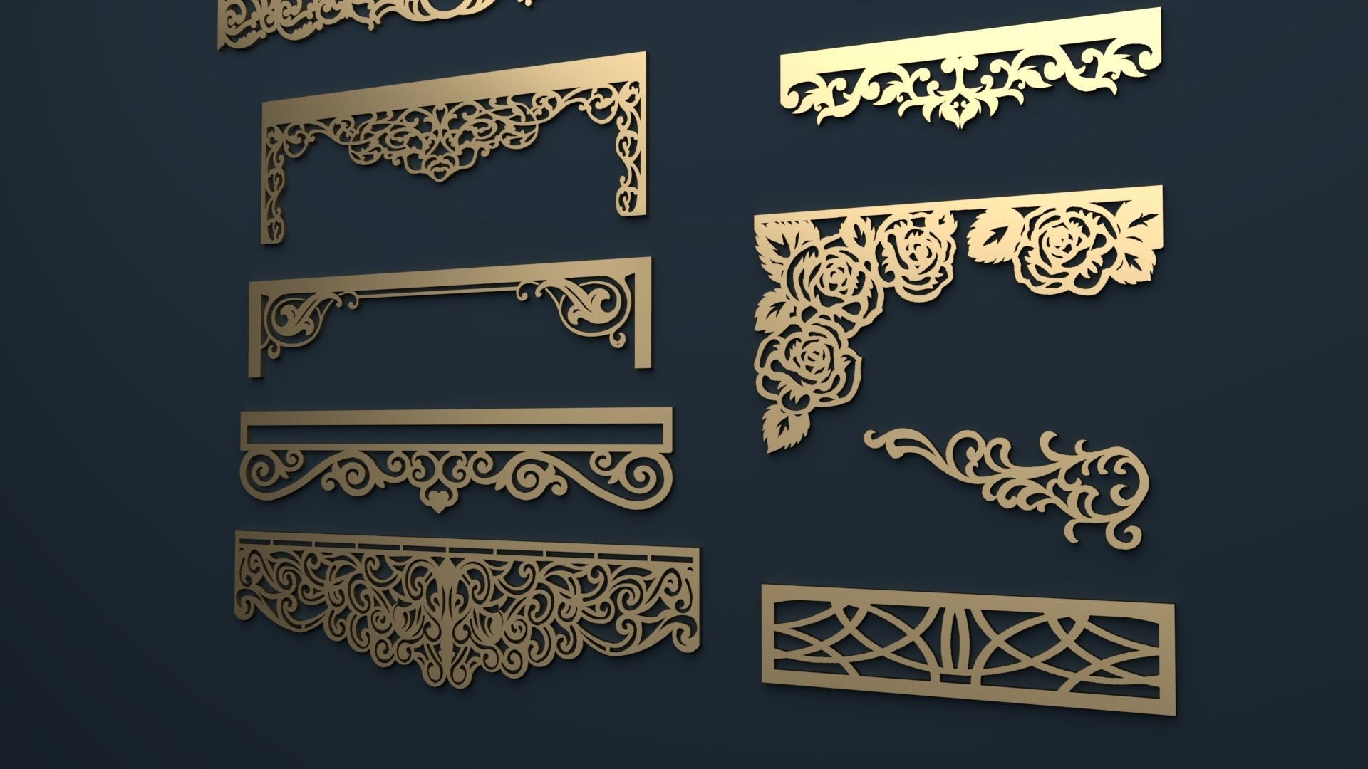 Collection of Curtain  accessories  3D model 01 3D model_1