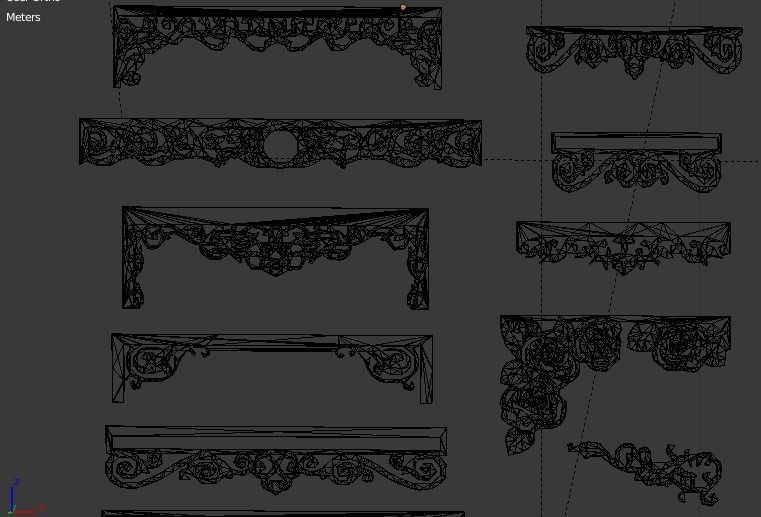 Collection of Curtain  accessories  3D model 01 3D model_4