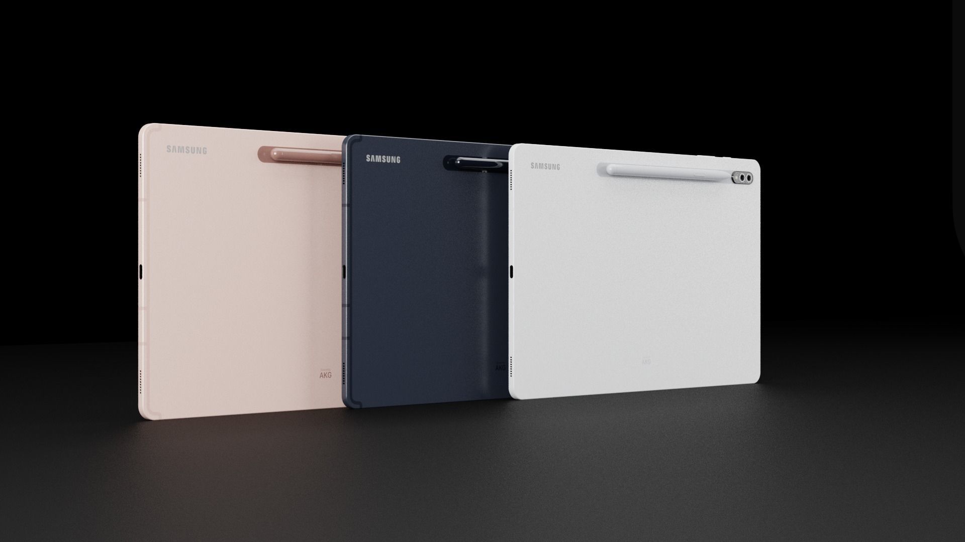Samsung Galaxy Tab S7 Plus In Official Colors Low-poly 3D model_4