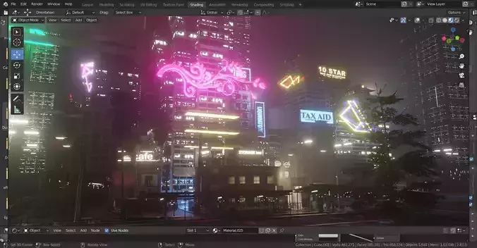 cyberpunk city 3D model