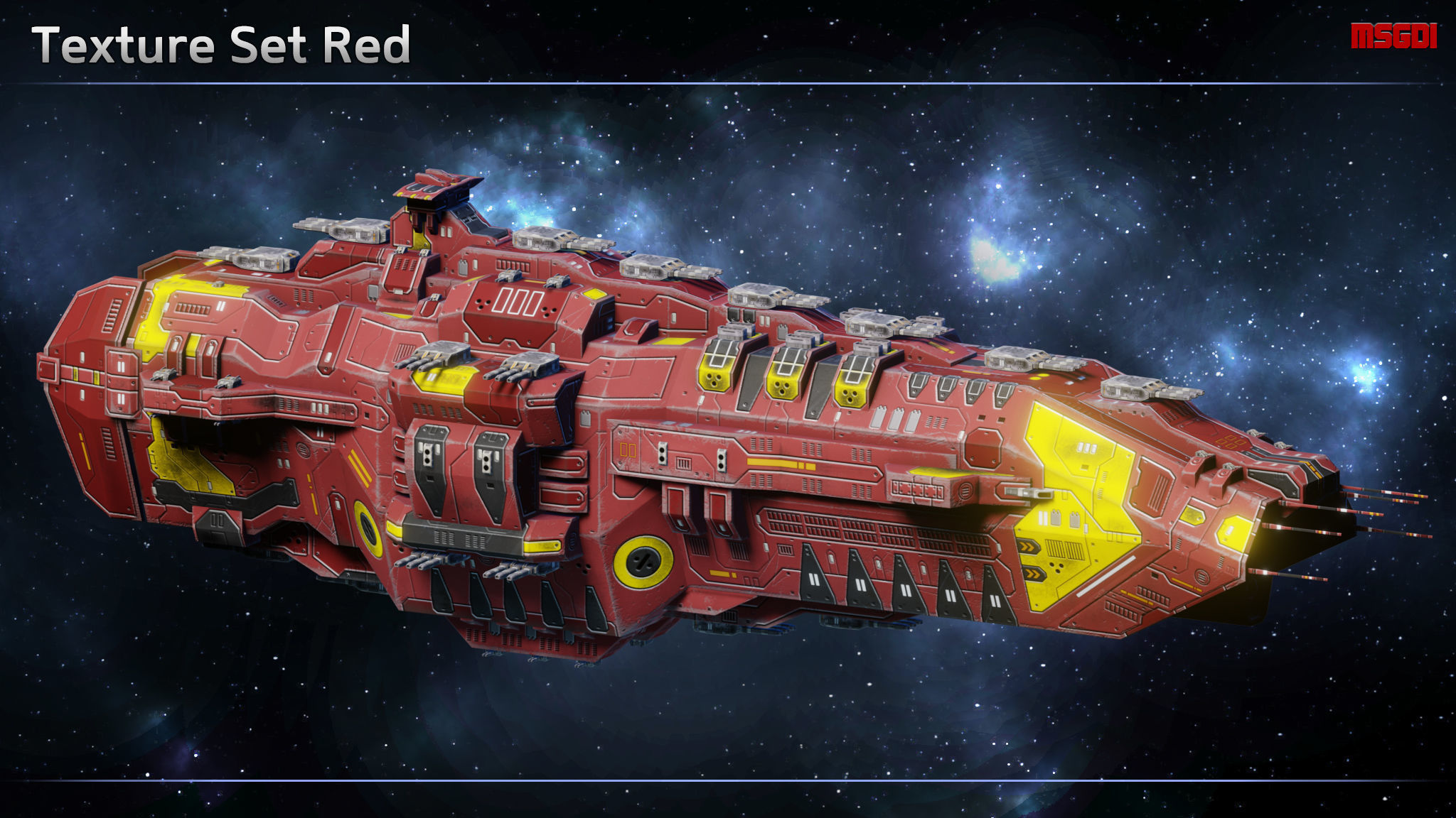 Spaceship Hindenburg Battleship Low-poly 3D model_8