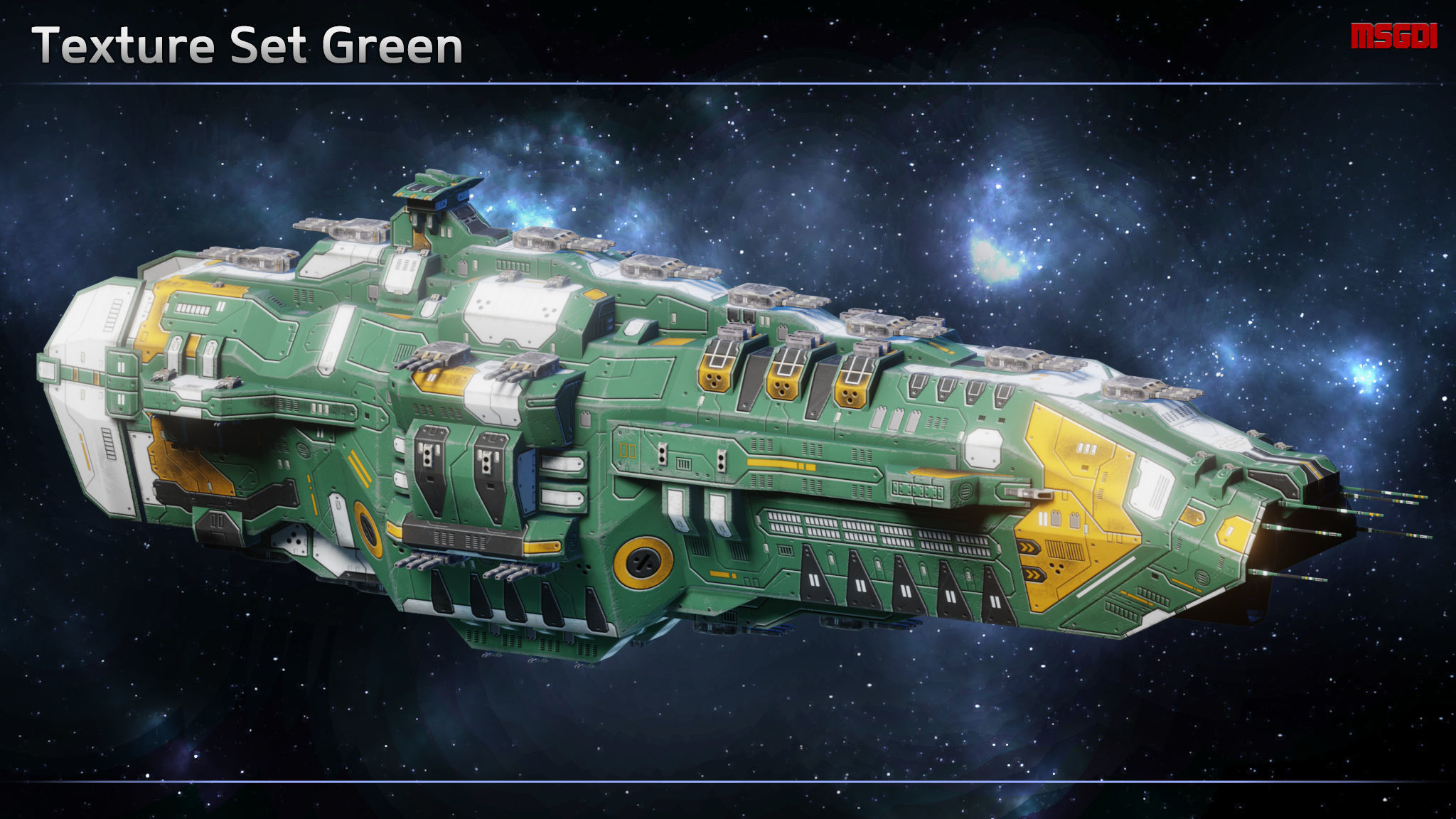 Spaceship Hindenburg Battleship Low-poly 3D model_6