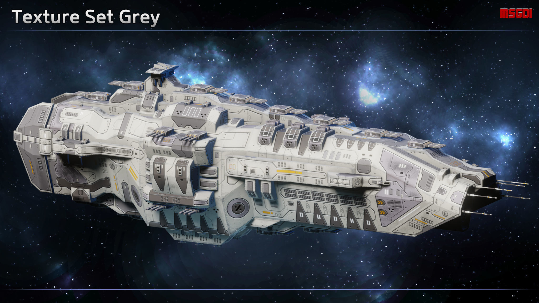 Spaceship Hindenburg Battleship Low-poly 3D model_7