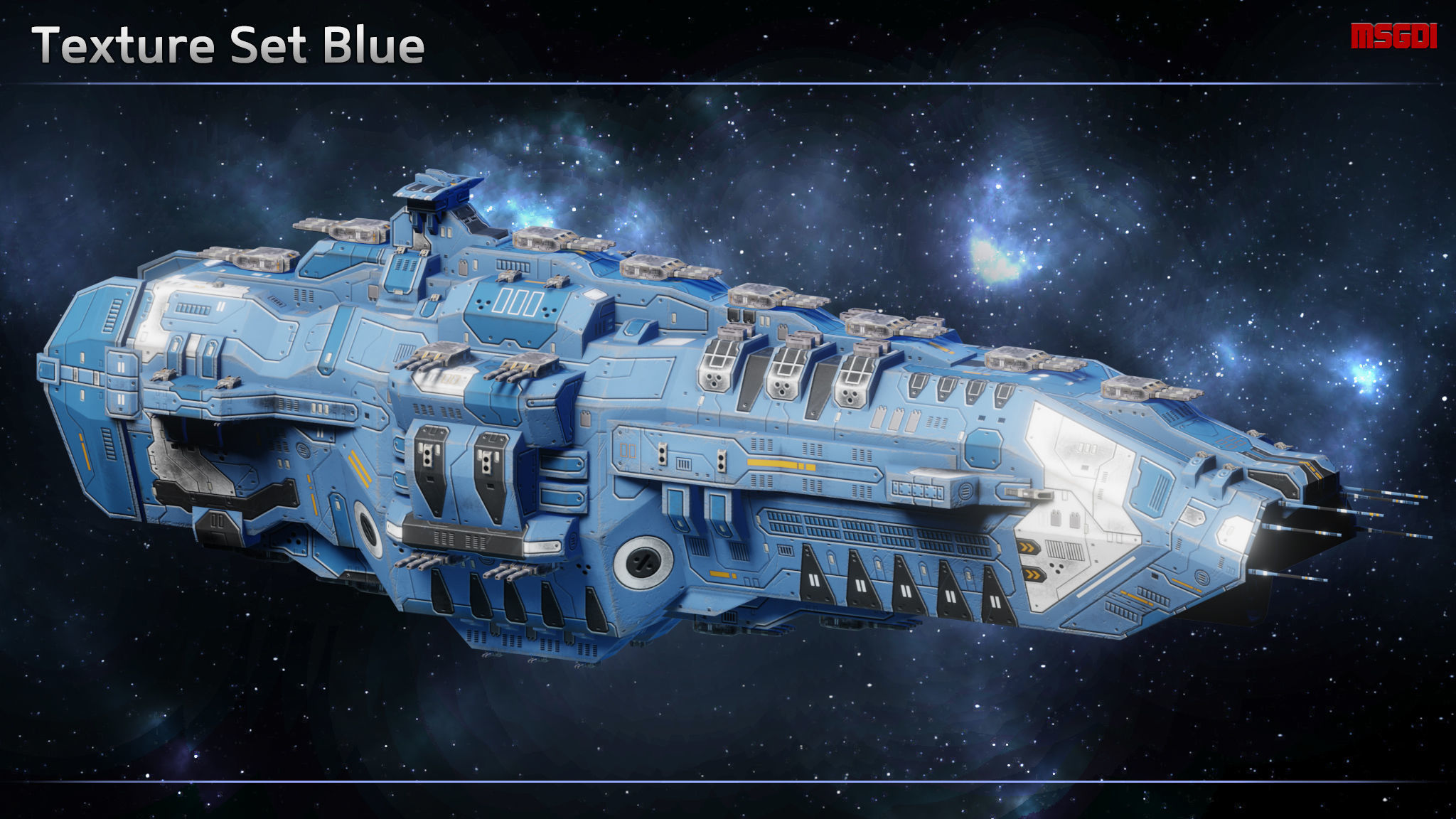 Spaceship Hindenburg Battleship Low-poly 3D model_5