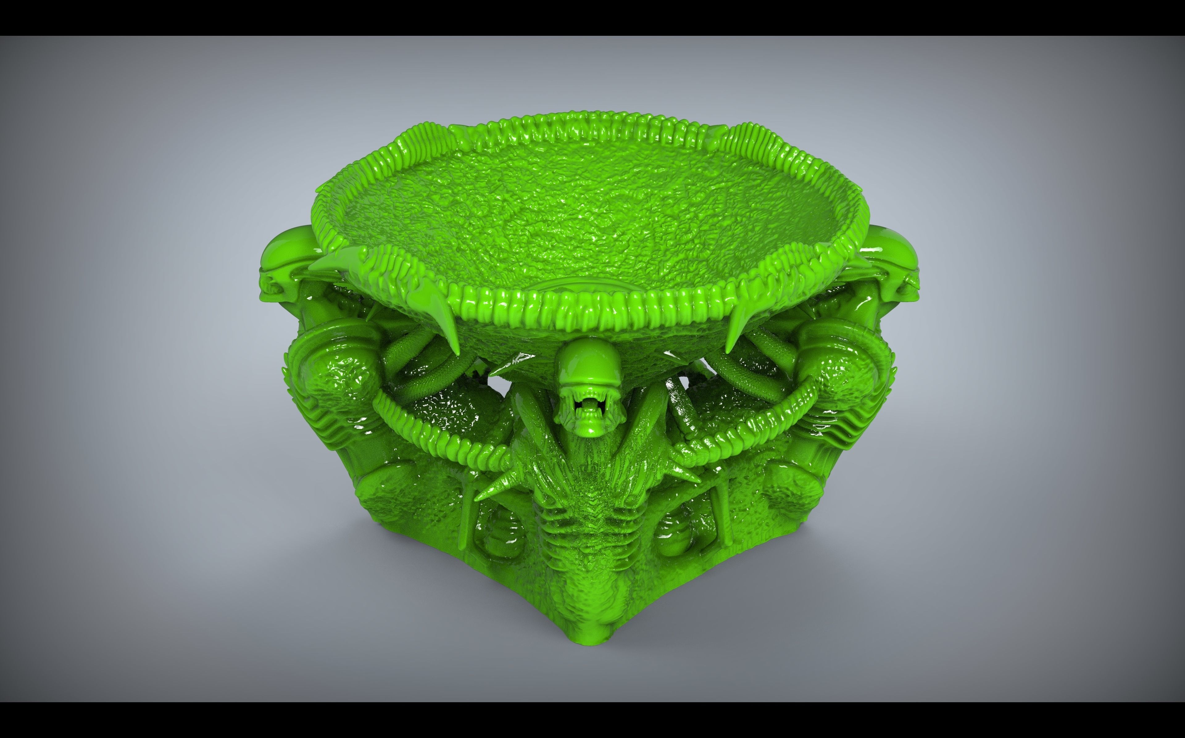 den of strangers ashtray Free 3D print model_0