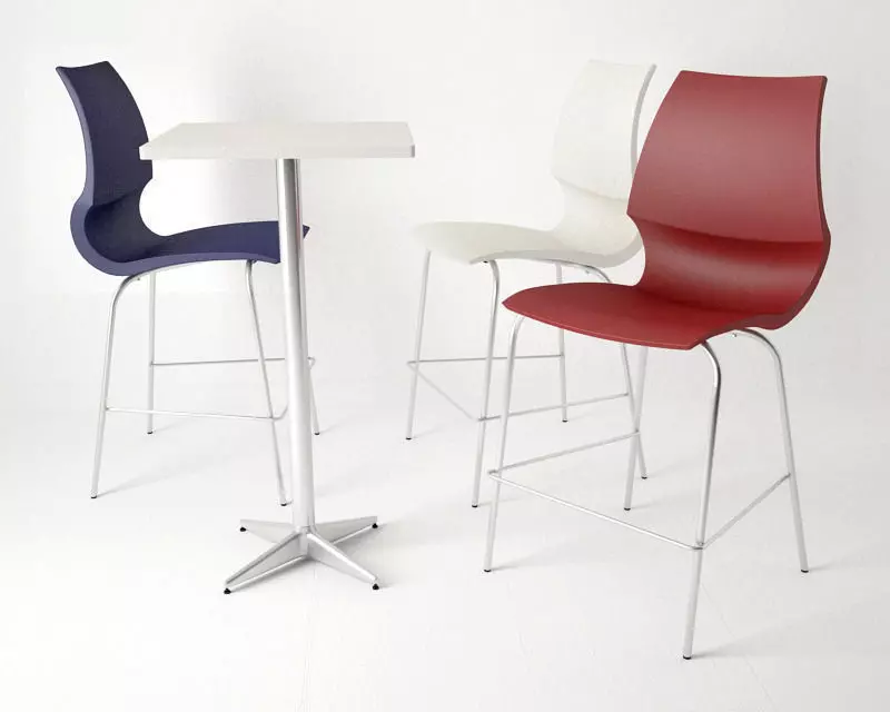 Knoll Gigi Barstool and Table Free 3D model