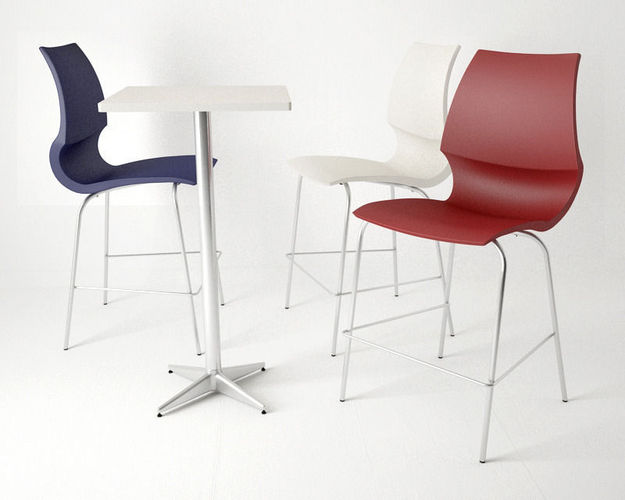 Knoll Gigi Barstool and Table Free 3D model
