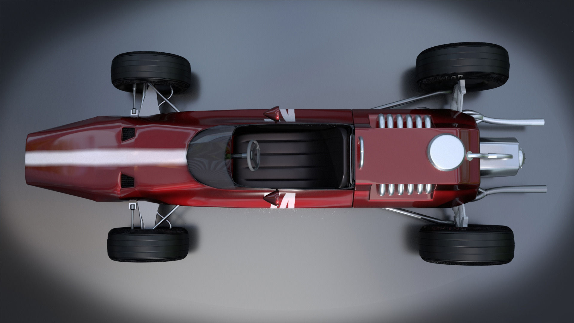 Classic Formula 1 Racing Car Free low-poly 3D model_2