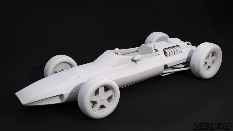 Classic Formula 1 Racing Car Free low-poly 3D model_3
