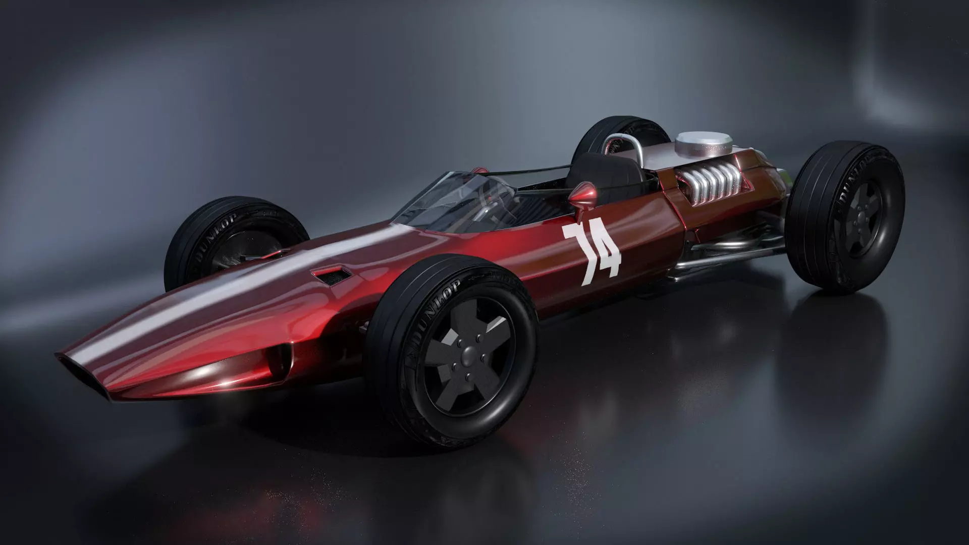 Classic Formula 1 Racing Car Free low-poly 3D model_0