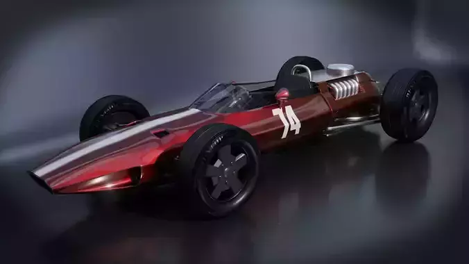 Classic Formula 1 Racing Car Free low-poly 3D model