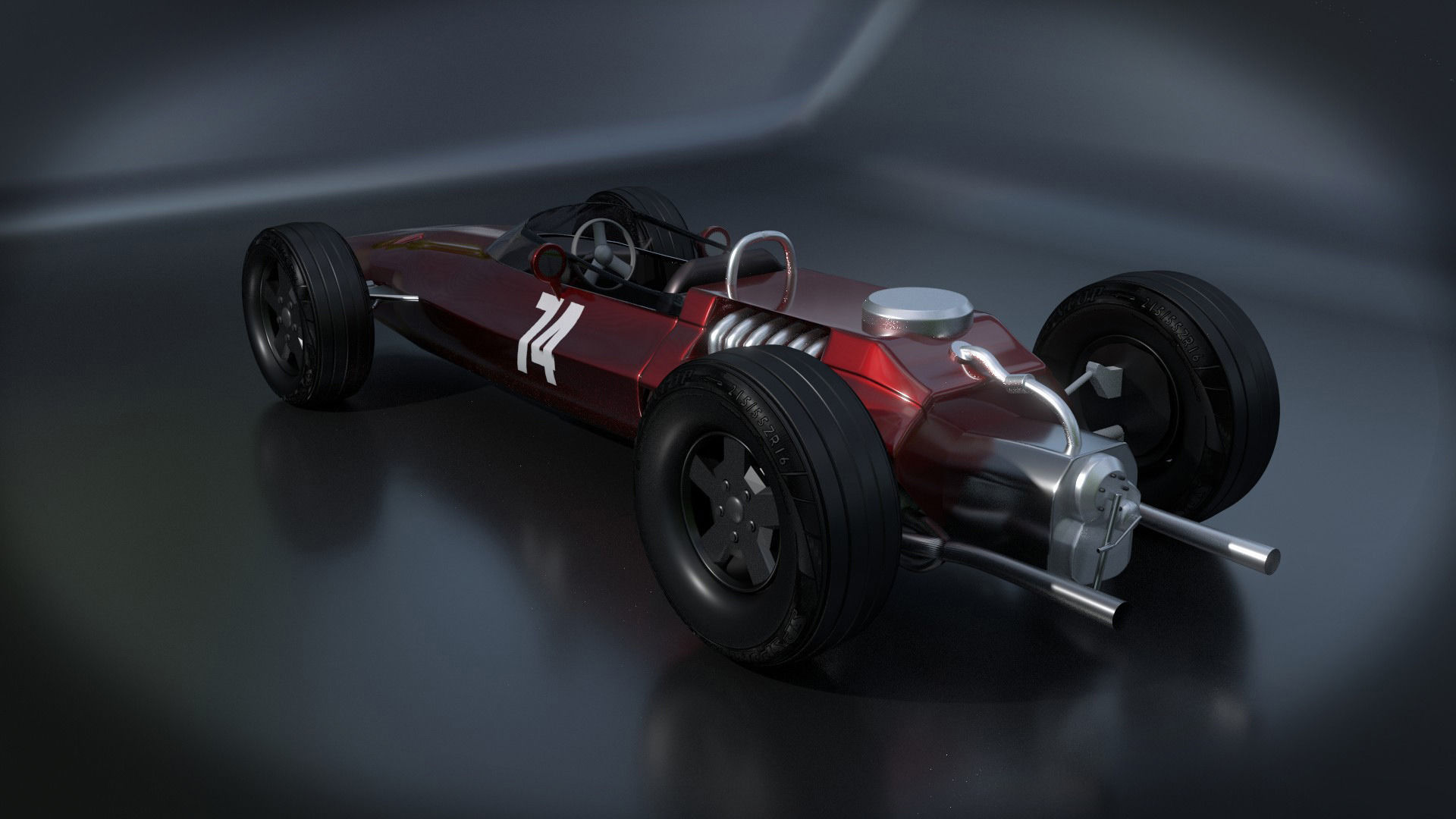 Classic Formula 1 Racing Car Free low-poly 3D model_1