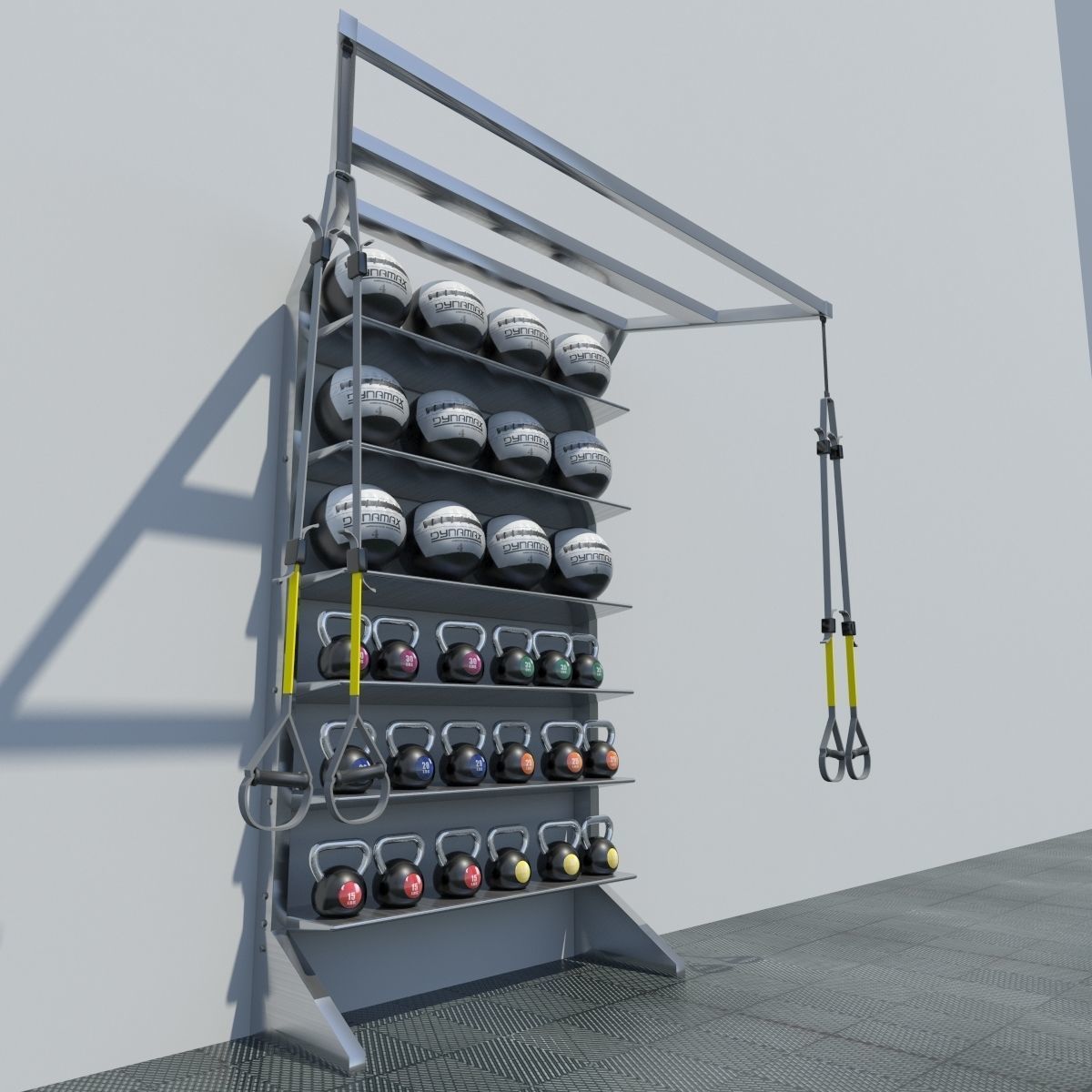 T Rex Medicine Ball Kettle Ball Cabinet 3D model_1