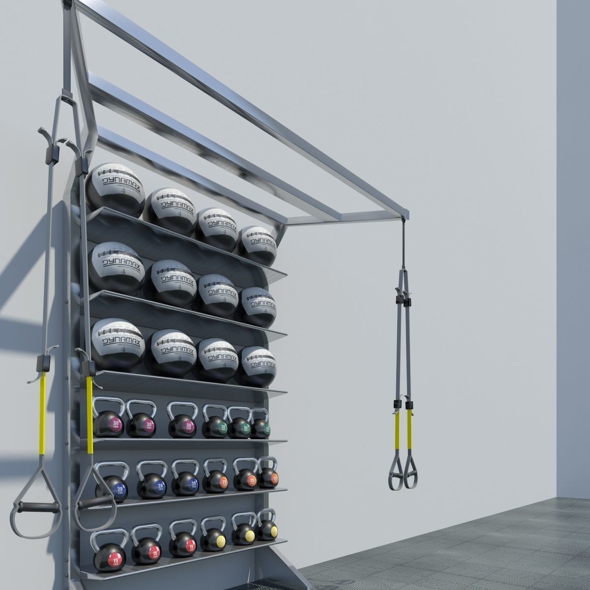 T Rex Medicine Ball Kettle Ball Cabinet 3D model_4