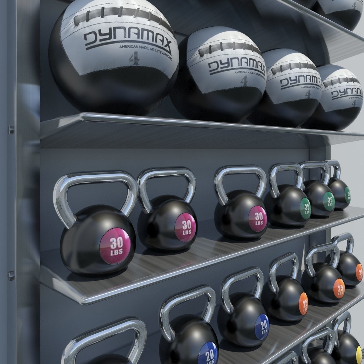 T Rex Medicine Ball Kettle Ball Cabinet 3D model_7