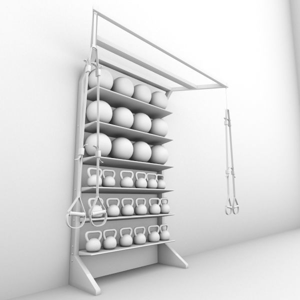 T Rex Medicine Ball Kettle Ball Cabinet 3D model_16