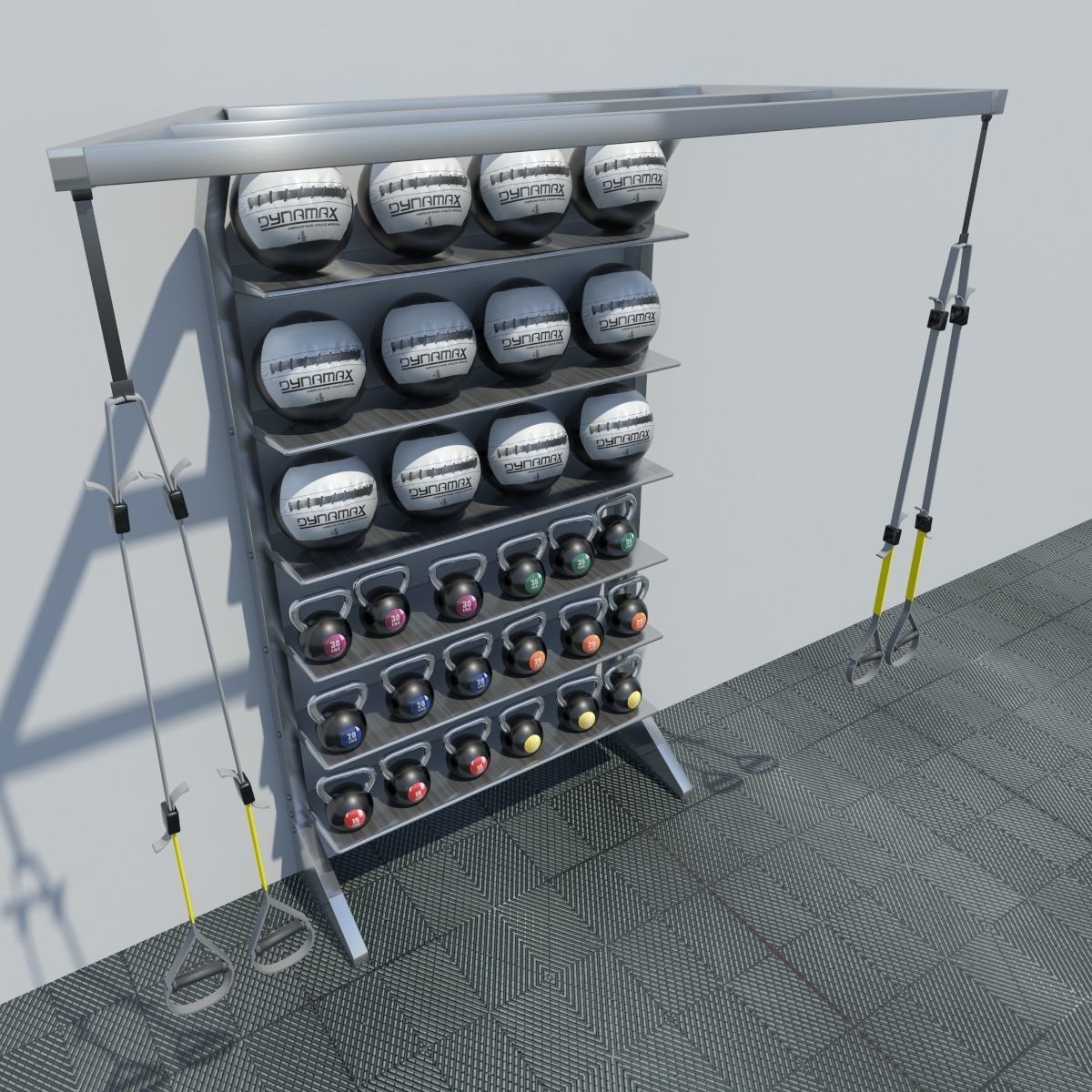 T Rex Medicine Ball Kettle Ball Cabinet 3D model_3