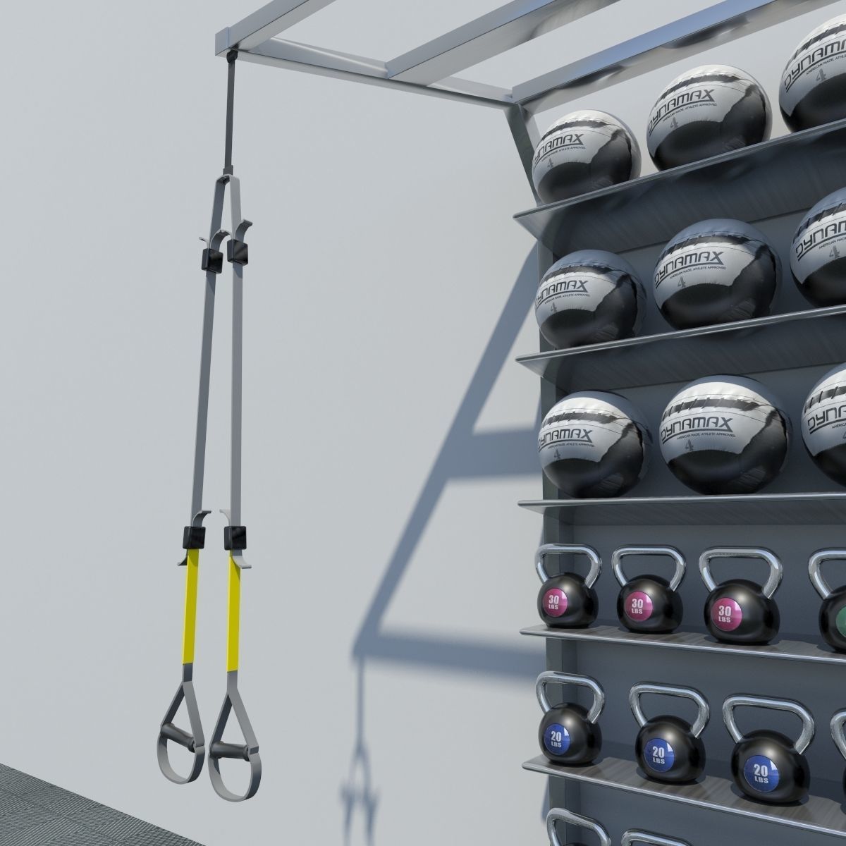 T Rex Medicine Ball Kettle Ball Cabinet 3D model_6