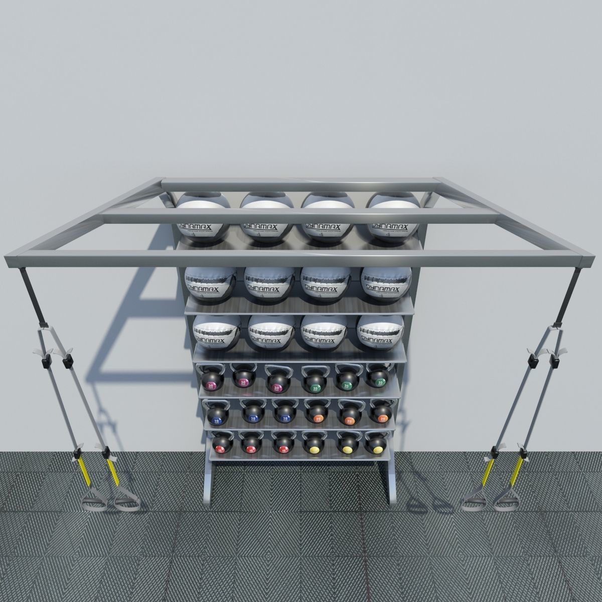 T Rex Medicine Ball Kettle Ball Cabinet 3D model_8