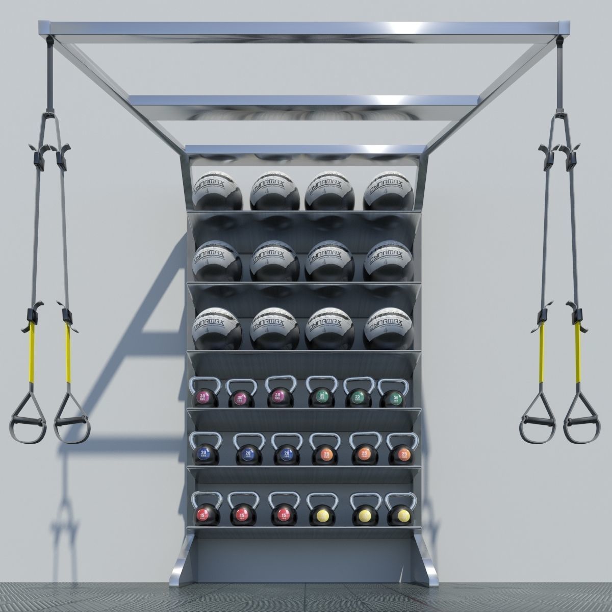 T Rex Medicine Ball Kettle Ball Cabinet 3D model_5