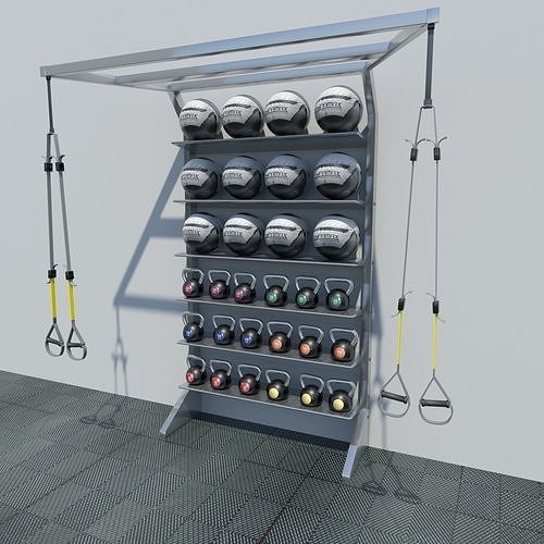 T Rex Medicine Ball Kettle Ball Cabinet 3D model
