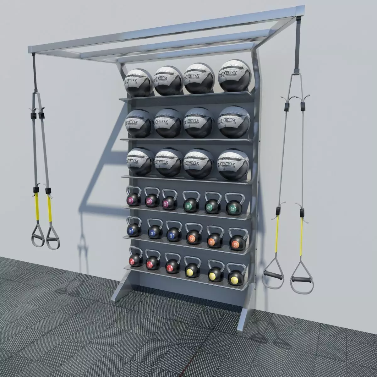 T Rex Medicine Ball Kettle Ball Cabinet 3D model_0