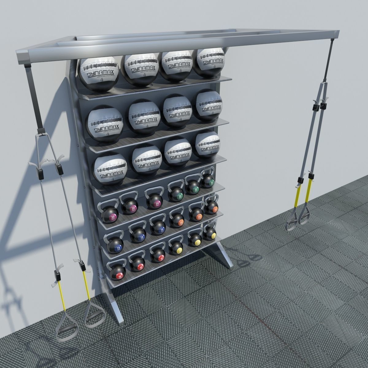 T Rex Medicine Ball Kettle Ball Cabinet 3D model_2