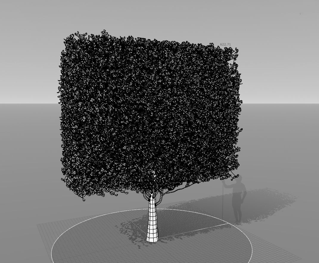 The Square Tree Low-poly 3D model_5