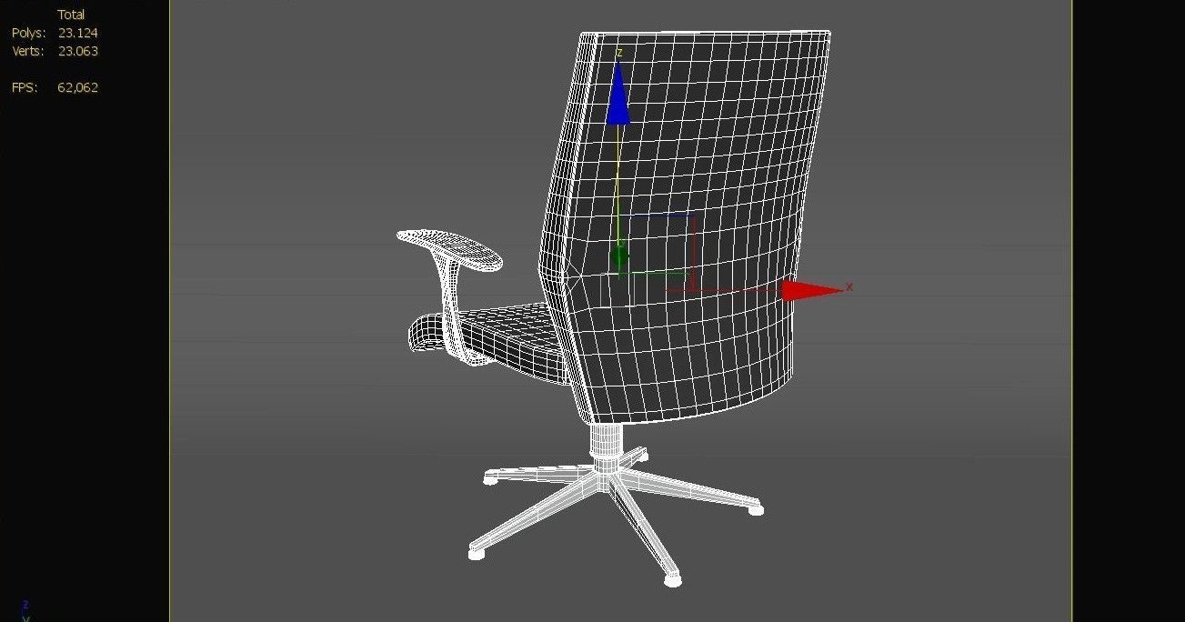 Office Chair Low-poly 3D model_14