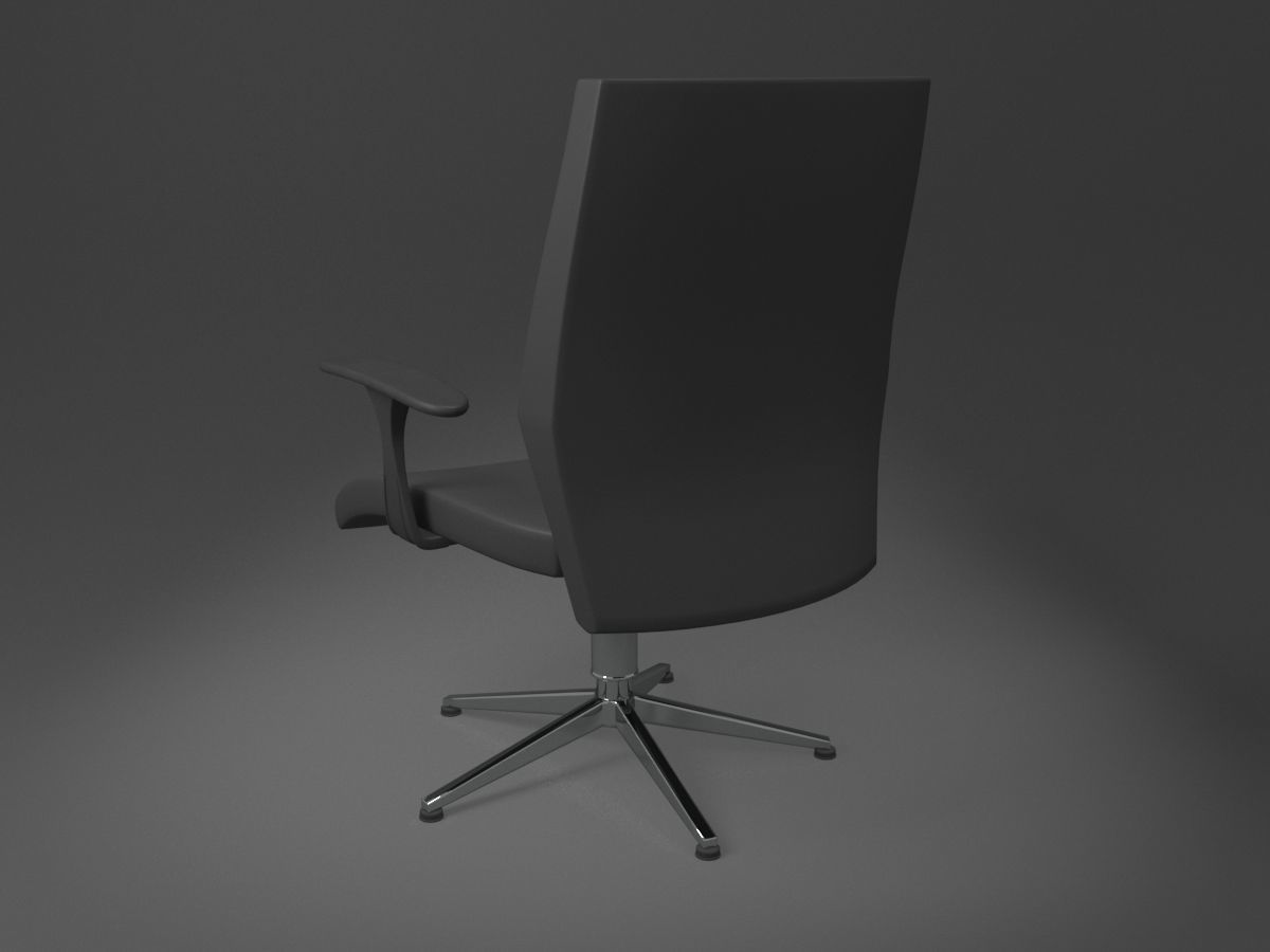 Office Chair Low-poly 3D model_5