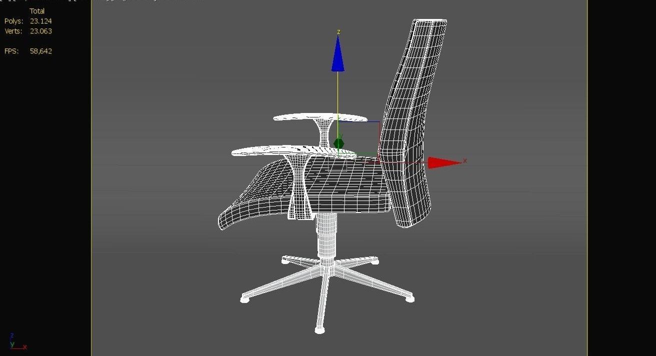 Office Chair Low-poly 3D model_13