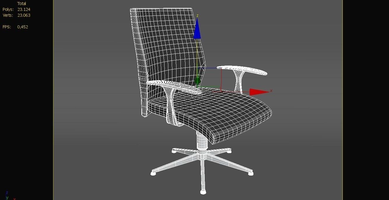 Office Chair Low-poly 3D model_17